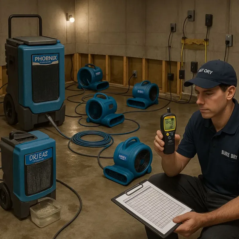 Structural Drying and Dehumidification process in Baxter County, AR